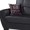Homeroots 93" Black Faux Leather Convertible Futon Sleeper Sofa And Toss Pillows With Storage 607077 - alternate 5