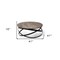 Homeroots 41" Brown and Black Solid Wood and Metal Round Coffee Table 376275 - alternate 3