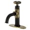 Kingston Brass One-Handle 1-Hole Bathroom Faucet with Knurled Handle, Deck Plate, and Push Pop-Up Drain KSD2823RKX - alternate 1