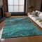 Homeroots 8' X 10' Teal Blue Aqua And Gray Abstract Washable Indoor Outdoor Area Rug 577844 - alternate 5