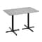 Flash Furniture 48"x30" Tabletop, Gray Faux Concrete, Seamless Surface Technology, 22x30 Black Table Height X-Bases ST-REC3048-CMGY-T2230-GG - alternate 1