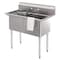 Koolmore 42 in. 18-Gauge 2-Compartment Commercial Sink with Backsplash, Bowl Dimensions 18''x18''x14'' KM-SB181814-N3 - alternate 4