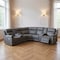 Homeroots Gray Faux Leather Reclining Curved Corner Sectional With Console 564419 - alternate 10