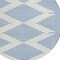 Homeroots 8' Ivory And Blue Round Geometric Washable Indoor Outdoor Area Rug 598754 - alternate 5
