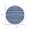 Homeroots 8' Navy Blue And Ivory Round Geometric Washable Indoor Outdoor Area Rug 613791 - alternate 2