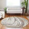 Homeroots 8' Taupe Brown And Beige Round Abstract Washable Indoor Outdoor Area Rug 601304 - alternate 7