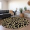 Homeroots 8' Black And Gold Round Geometric Washable Indoor Outdoor Area Rug 599180 - alternate 5