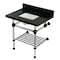 Kingston Brass 30-Inch Black Granite Console Sink with Acrylic Legs and Shelf, 8-Inch, 3-Hole KVPK3030KASQB5 - alternate 1