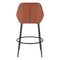 Homeroots Set of Two 30" Brown And Black Faux Leather And Steel Bar Height Bar Chairs 555707 - alternate 6