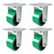 Hyw Products Heavy Duty Caster Set 4in Green Polyurethane on Cast Iron Wheels, 4 Rigid, 4PK 40-40R-A1-PC-4 (G) - alternate 1