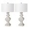 Homeroots Set of Two 30" Distressed White Table Lamp USB With White Cone Shade 571297 - alternate 3