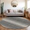 Homeroots 8' Gray And Charcoal Round Abstract Washable Indoor Outdoor Area Rug 599966 - alternate 6