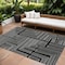 Homeroots 9' X 12' Black And Ivory Geometric Washable Indoor Outdoor Area Rug 600802 - alternate 1