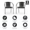 Flash Furniture Lila  Black Rattan Indoor-Outdoor Restaurant Stack Chair, PK2 2-TLH-037-BK-GG - alternate 9