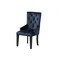 Homeroots Tufted Dark Blue and Black Upholstered Velvet Dining Parsons Chair 573416 - alternate 4