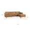 Homeroots Tan Genuine Leather L Shaped Sofa and Chaise Sectional With Toss Pillows 607316 - alternate 6