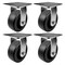 Hyw Products Heavy Duty Caster Set 5in Plastic Wheels, 4 Rigid, 4PK 40-50R-A1-HP-4 - alternate 1