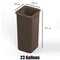 Regal Altair 23 Gallon Square Brown Plastic Trash Can, Vent Channel Design ZR-TC-100-SQ23BR - alternate 4