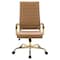 Leisuremod Benmar High-Back Leather Office Chair with Gold Frame, Light Brown BOTG19LBRL - alternate 4