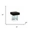 Homeroots 22" Black And Clear Wood and Glass Square Sled End Table 554656 - alternate 2