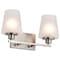 Nuvo Lune, 2 Light Vanity, Brushed Nickel Finish, Etched White Glass 60/8222 - alternate 5