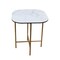 Homeroots 22" White And Gold Ceramic And Metal Square End Table 554651 - alternate 1