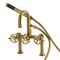 Kingston Brass 7" Center Deck-Mount Clawfoot Tub Faucet with Hand Shower, Brushed Brass AE6007RX - alternate 1