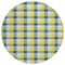 Homeroots 8' Yellow Blue And Beige Round Plaid Washable Indoor Outdoor Area Rug 601448 - alternate 6
