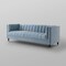 Homeroots 85" Slate Blue Velvet Sofa With Espresso Legs 543931 - alternate 4