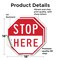 Signmission Stop Here, 18 inch X 18 inch, Vinyl Decal, 2PK OC-D-2PACK-18-233 - alternate 3