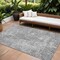 Homeroots 9' X 12' Pewter Charcoal And Ivory Geometric Washable Indoor Outdoor Area Rug 577575 - alternate 1