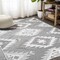 Jonathan Y Sumak High-Low Pile Neutral Diamond Kilim Gray/White/Black 4 ft. x 6 ft. Indoor/Outdoor Area Rug SBH107B-4 - alternate 4