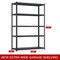 Shuntong Metal Shelving 5-Tier 48 in.W x 18 in.D x 72 in.H, Concealed Post, Laminated Boards - Black Wrinkle Textured Finish SH-ZCP-481872-5B-WB - alternate 3
