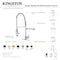 Kingston Brass Single-Handle Deck-Mount Pre-Rinse Kitchen Faucet with Pot Filler, Brushed Brass/Matte Black LS850CTLBBMB - alternate 2
