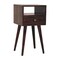 Homeroots 22" Brown Solid Wood Square One Drawer Nightstand 651797 - alternate 6