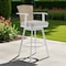 Homeroots 40" Gray Metal Swivel Outdoor Counter Height Bar chair with Footrest 571172 - alternate 1