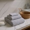 Homeroots Set of Three Light Gray Cotton Quick Dry Terry Cloth Towels, 3PK 700348 - alternate 2