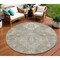 Homeroots 8' Taupe Beige And Ivory Round Medallion Washable Indoor Outdoor Area Rug 589052 - alternate 1