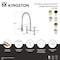 Kingston Brass Double-Handle Deck-Mount Pre-Rinse Bridge Kitchen Faucet, Matte Black GS1270BEX - alternate 3