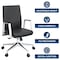 Leisuremod Aleen Office Chair in Upholstered Leather and Iron Frame with Swivel and Tilt, Black AO19BLL - alternate 4