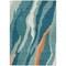 Homeroots 8' X 10' Teal Blue Copper And Ivory Abstract Washable Indoor Outdoor Area Rug 601011 - alternate 3