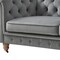 Homeroots 93" Dark Gray Velvet Chesterfield Wood Sofa 543983 - alternate 5