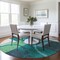 Homeroots 8' Teal Blue And Green Round Geometric Washable Indoor Outdoor Area Rug 612595 - alternate 5