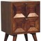 Homeroots 24" Chestnut Solid Wood Carved Geometric Two Drawer Nightstand 722529 - alternate 1