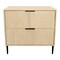 Homeroots 28" Natural Solid Wood Distressed Carved Geometric Two Drawer Nightstand 612088 - alternate 7