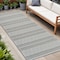 Homeroots 8' Beige And Gray Striped Distressed Indoor Outdoor Runner Rug 559068 - alternate 4