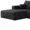 Homeroots 135" Black Corduroy Modular Compression Foam Sofa With Ottoman And Toss Pillows 712944 - alternate 3
