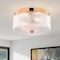 Vaxcel Riverside 2-Light Drum Flush Mount Ceiling Light, Muted Brass, Clear Ribbed Glass C0366 - alternate 6