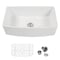 Wrightmaster 33 in. Curved Apron-Front Single Bowl White Ceramic Kitchen Sink w/Bottom Grids and Basket Strainer ZOR-AW331910DS - alternate 1