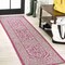 Jonathan Y Sinjuri Medallion Textured Weave Fuchsia/Light Gray 2 ft. x 8 ft. Indoor/Outdoor Runner Rug SMB101G-28 - alternate 1